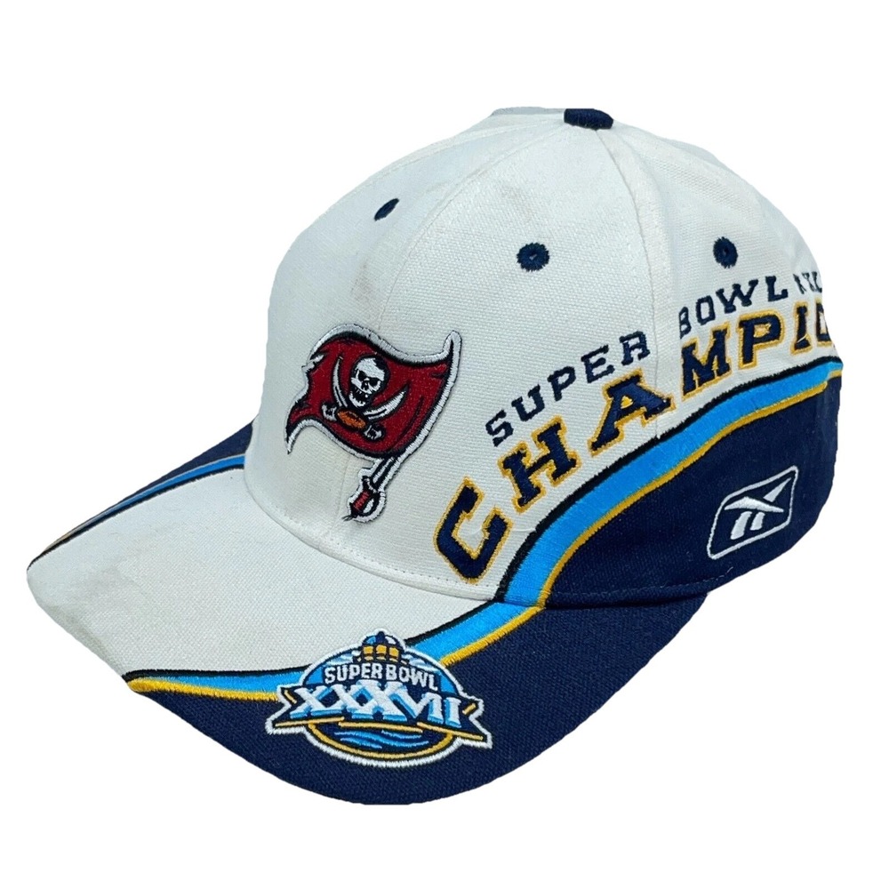 Vintage Tampa Bay Buccaneers Hat Cap‎ Strap Back Super Bowl XXXVII Big Logo Y2K